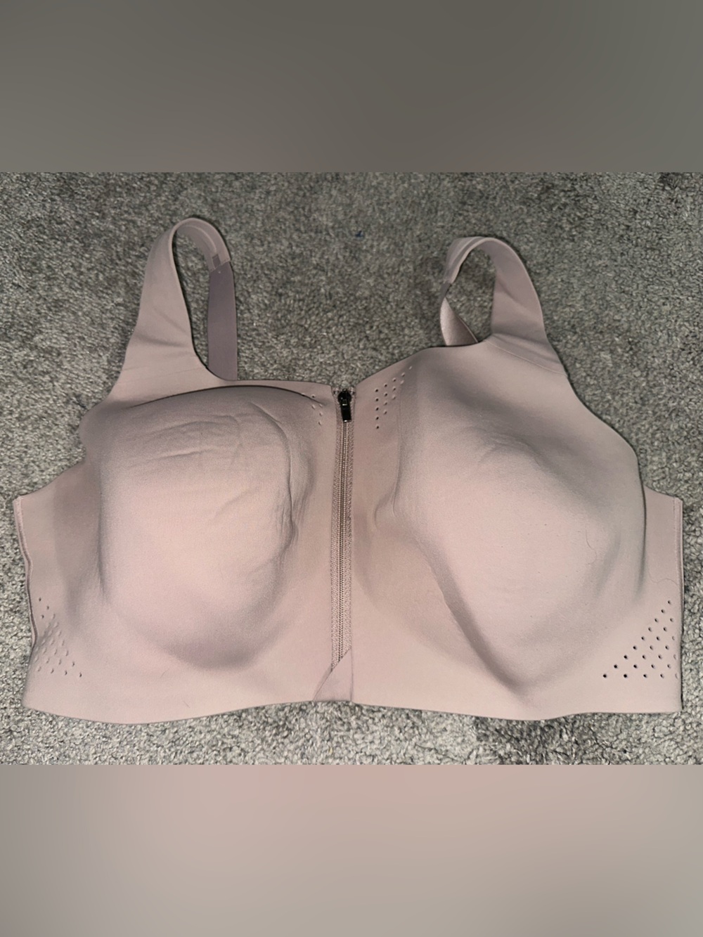 Victoria's Secret Dusty Rose Front-Zip Seamless Sports Bra